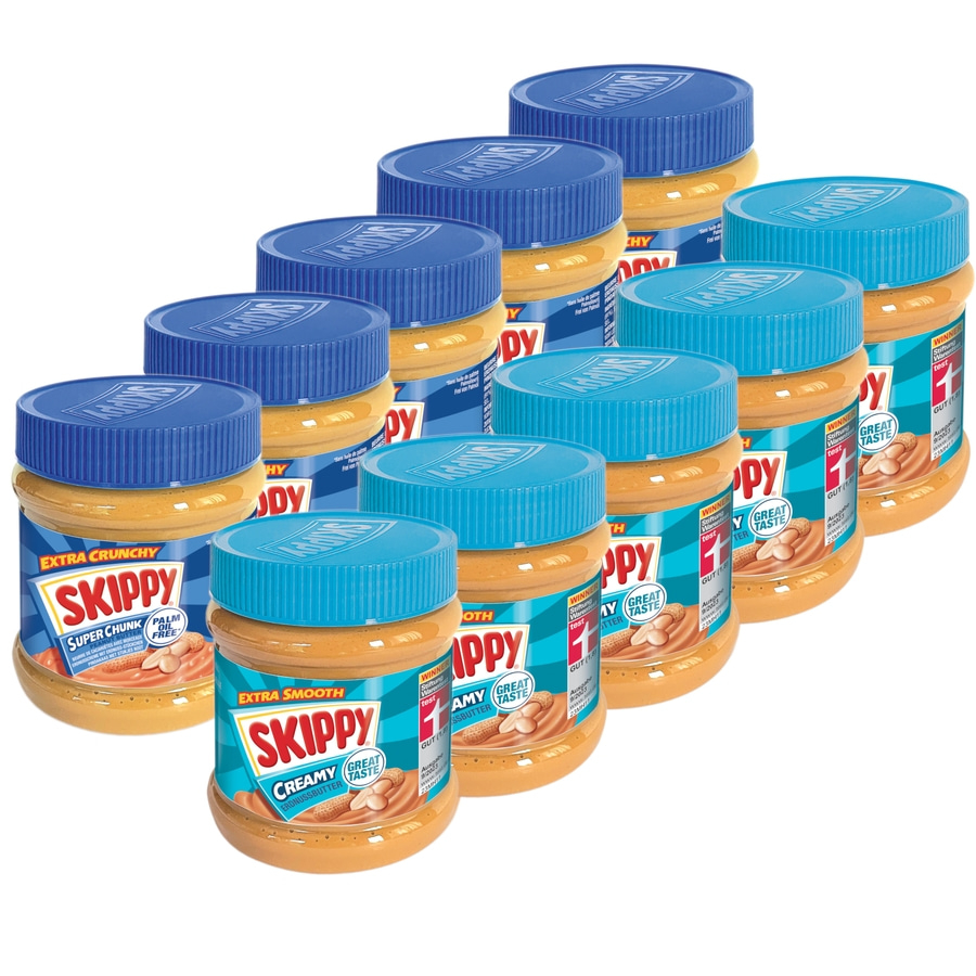 SKIPPY Erdnussbutter Bundle 5x "Creamy" 5x "Super Chunk" ohne Palmöl 10x 340g