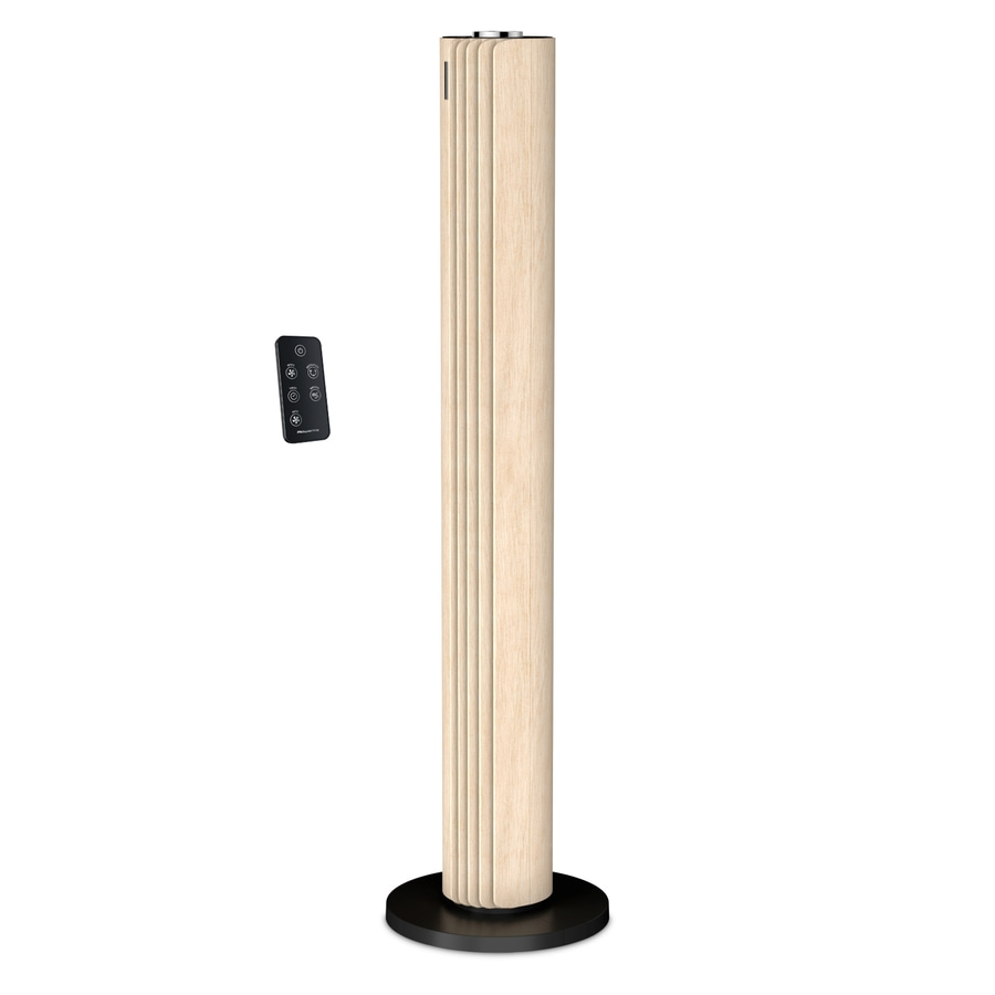 ROWENTA Ventilator leise Turmventilator mit Fernbedienung Schwarz + Holz Optik