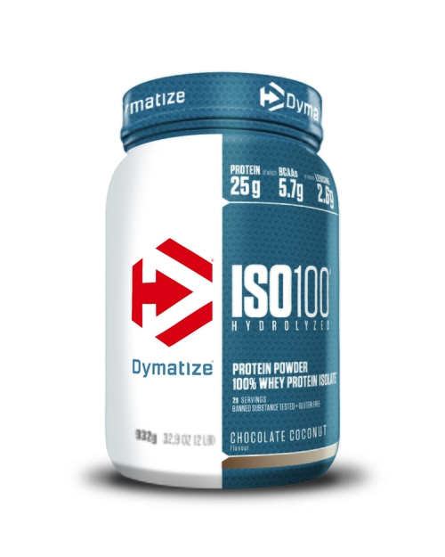 Dymatize ISO100 Protein-Pulver, Schoko-Kokos-Geschmack, 932g, 100% Whey Protein Isolat