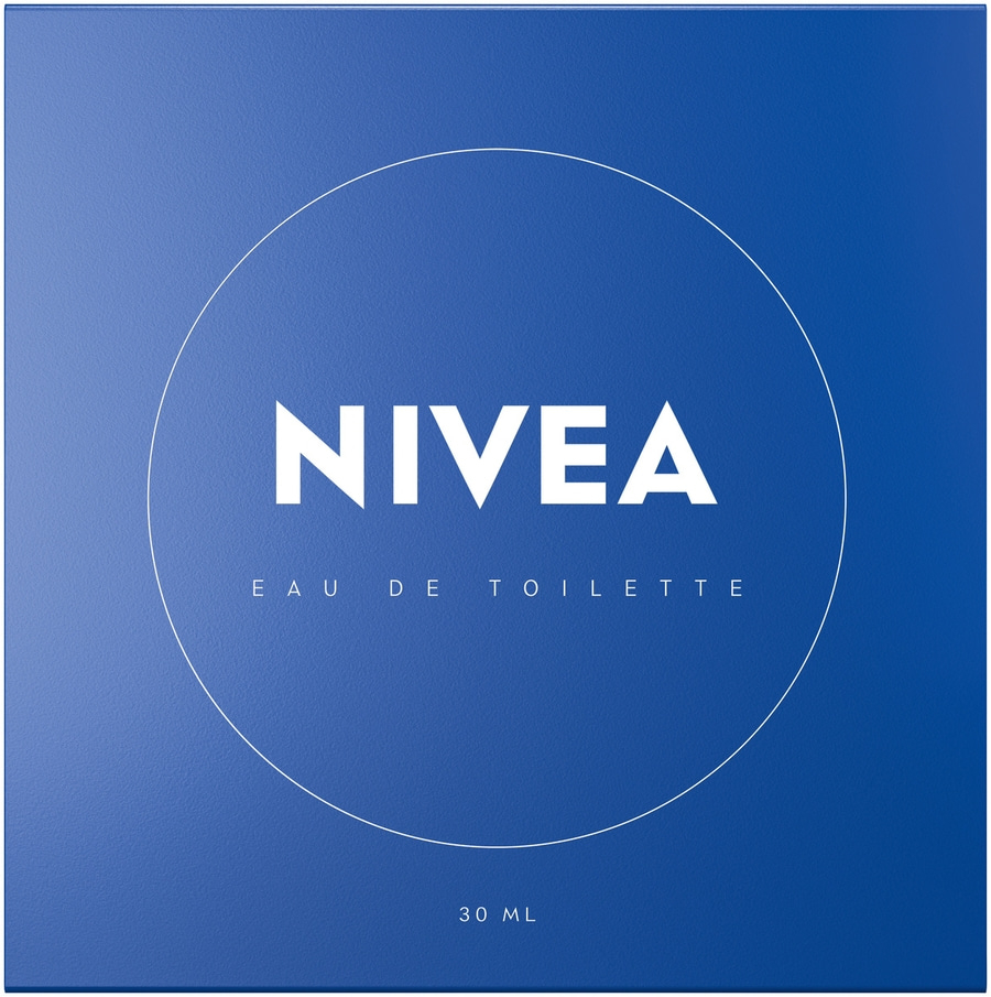 Nivea Eau de Toilette, blaue Verpackung, 30 ml, Kosmetikprodukt, Markenlogo