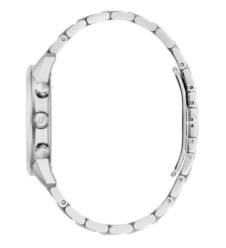 BULOVA 96B412 Armbanduhr Chronograph Edelstahl 41 mm Quarz Silberfarben B-Ware
