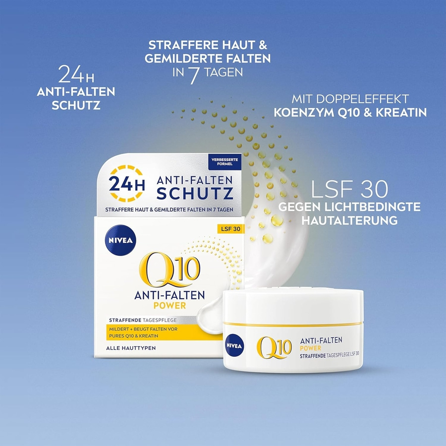 NIVEA Q10 Anti-Falten Dual Action Serum 30ml + Q10 Tagespflege LSF30 50ml Set
