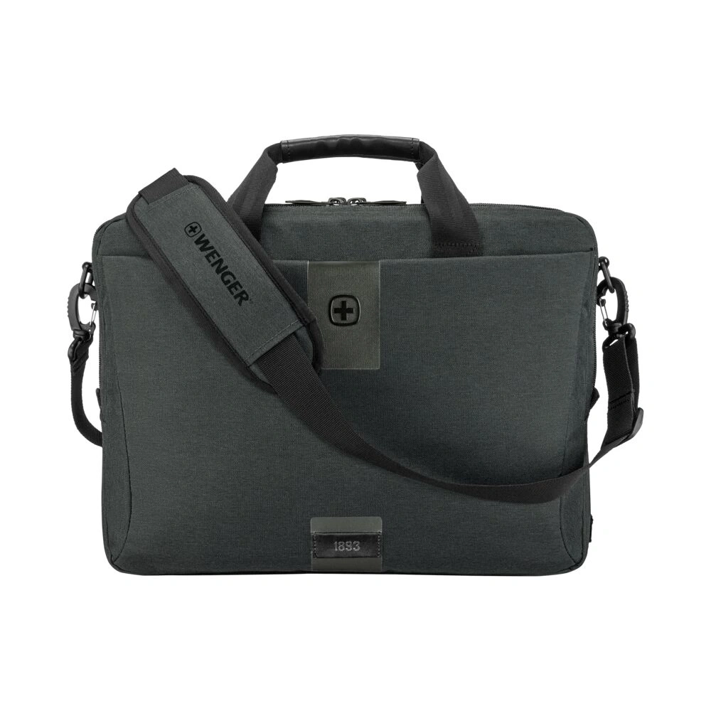 Wenger Laptoptasche, dunkelgrau, mit Schultergurt, Griff und Logo, 1893