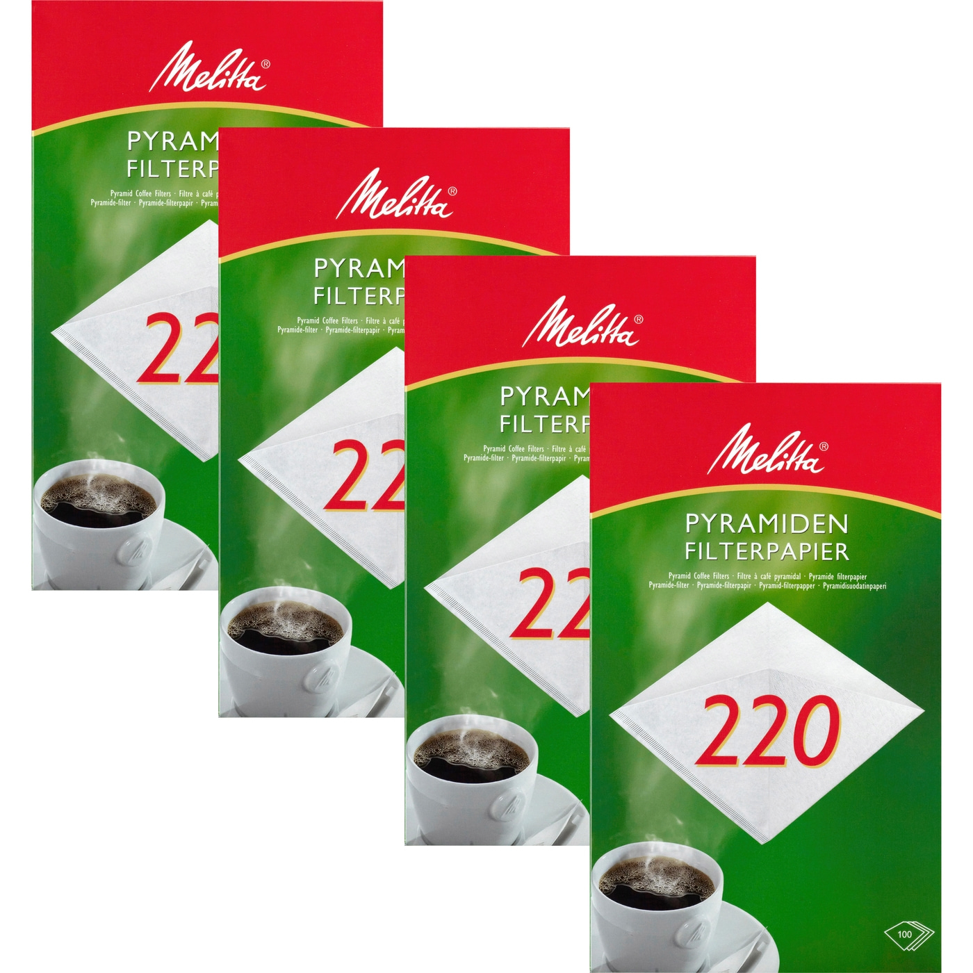 4x MELITTA Kaffeefilter Pyramiden Filterpapier PA SF 220 G Filter