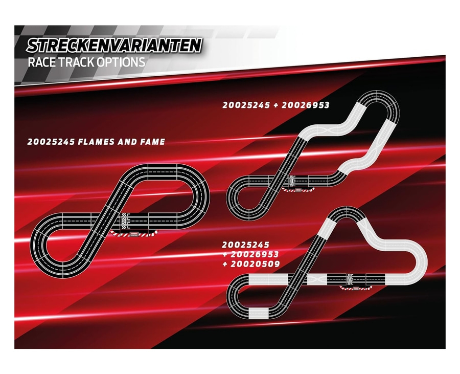 CARRERA Evolution Flames and Fame Rennbahn Autorennen bis 8 Spieler ausbaubar