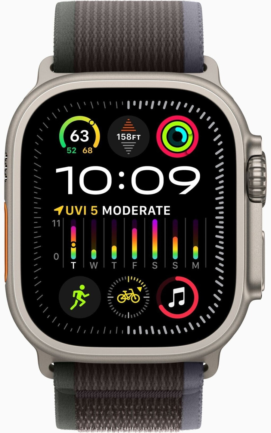 APPLE Watch Ultra 2 GPS + 4G 49mm Titan Trail S/M blau/schwarz MRF53FD/A B-Ware