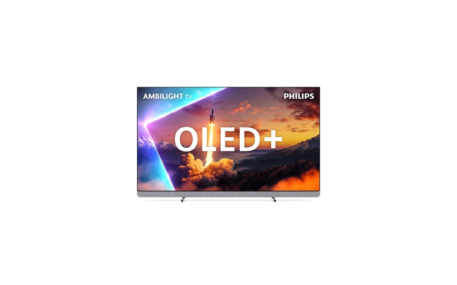 Philips OLED+ Fernseher mit Ambilight-Technologie und Raketenstart-Szene