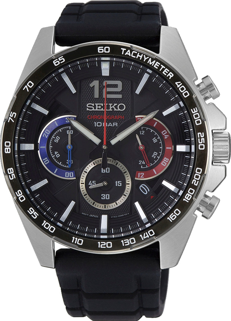 SEIKO Herrenarmbanduhr SSB347P1 Quarz Chronograph Tachymeter 10ATM 44mm