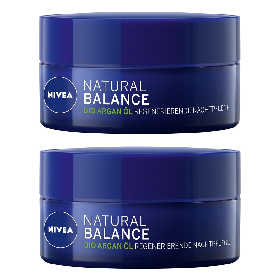 NIVEA Nachtpflege Natural Balance regenerierend tiefenpflegend Jojobaöl 2x 50ml