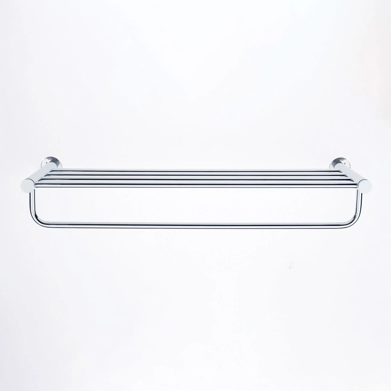 Chrom-Handtuchhalter mit Ablage, minimalistisches Design, Badezimmer-Accessoire, glänzend