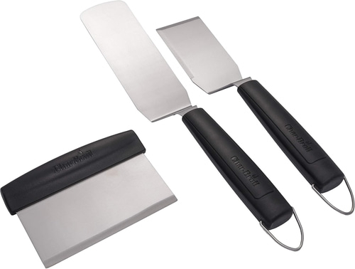 Grillwerkzeug-Set, Char-Broil, Spatel, Schaber, Edelstahl, schwarze Griffe, Küchenutensilien