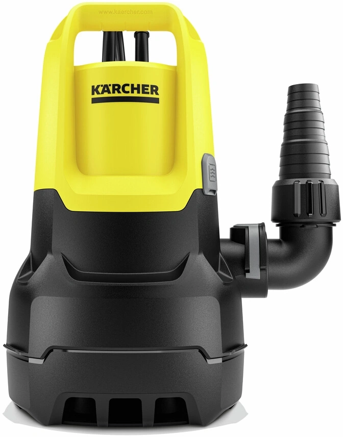 Gelbe und schwarze K
rcher Tauchpumpe mit Zubeh
r