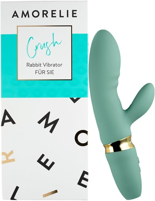AMORELIE Crush Rabbit Silikon 18,5cm 6 Stufen wasserdicht Akku mint NEU