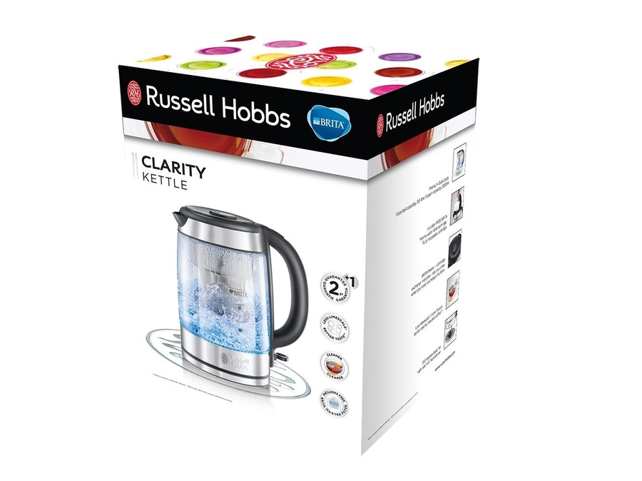 RUSSELL HOBBS Wasserkocher mit Brita Wasserfilter Clarity 20760-57 1 L silber