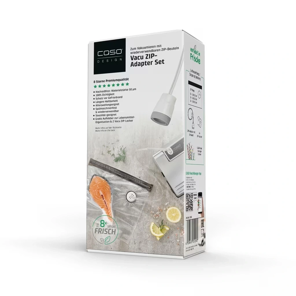 CASO Design Vacu ZIP Adapter Set ZIP Vakuumbeutel Vakuumierbeutel NEU