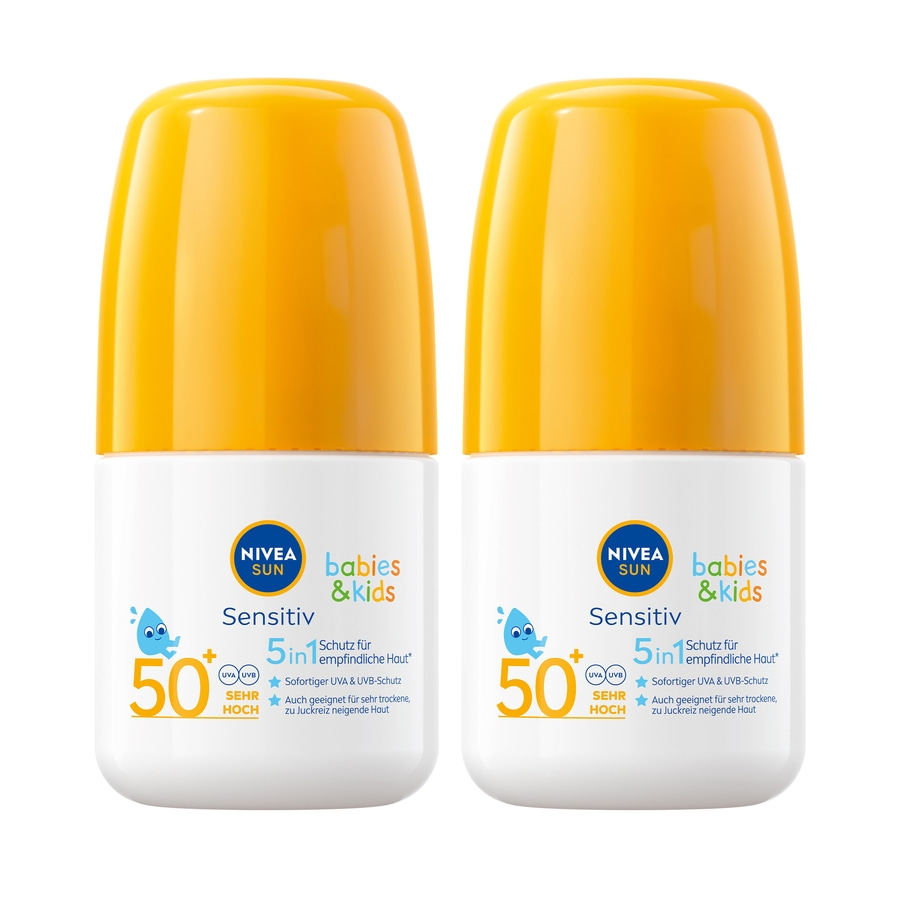 NIVEA SUN 5in1 Sonnen-Roller Babies & Kids Sensitiv LSF 50+ Sonnenschutz 2x 50ml