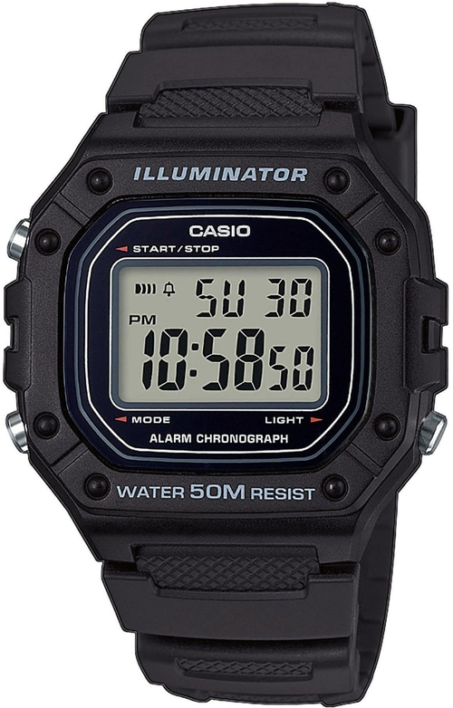 Schwarze Casio Illuminator Digitaluhr mit Alarm und Chronograph
