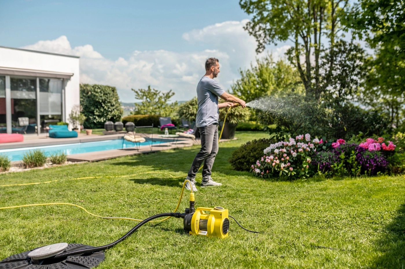 KÄRCHER BP 4.500 Garden Set Plus Gartenpumpe 550W 4500 l/h 20m Schlauch B-WARE