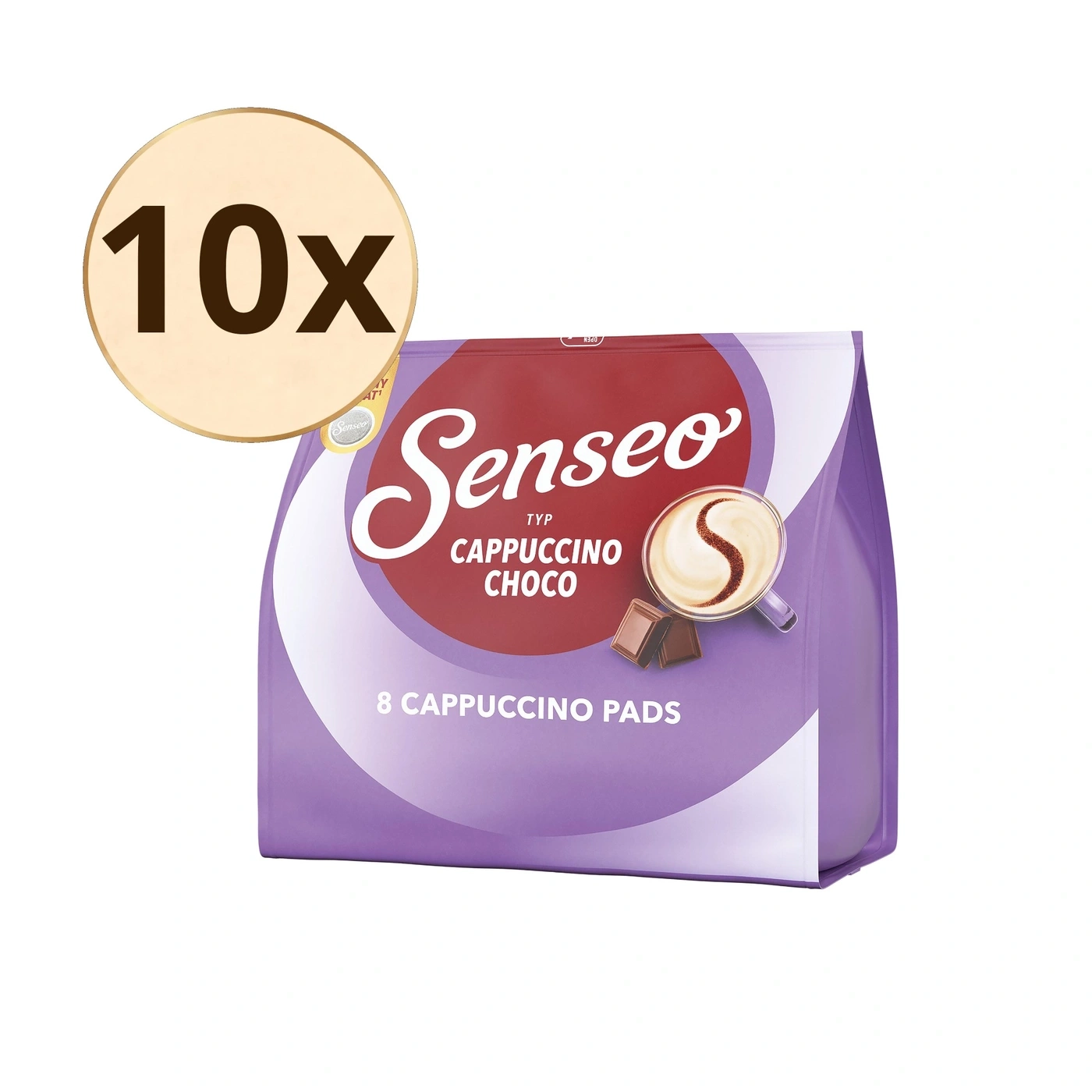 Senseo Cappuccino Choco Pads, 8 Stück, Multipack 10x