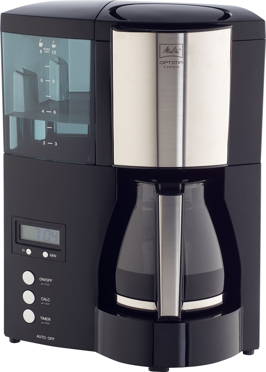 MELITTA Filterkaffeemaschine Optima Timer schwarz LED-Anzeige für Filter 102