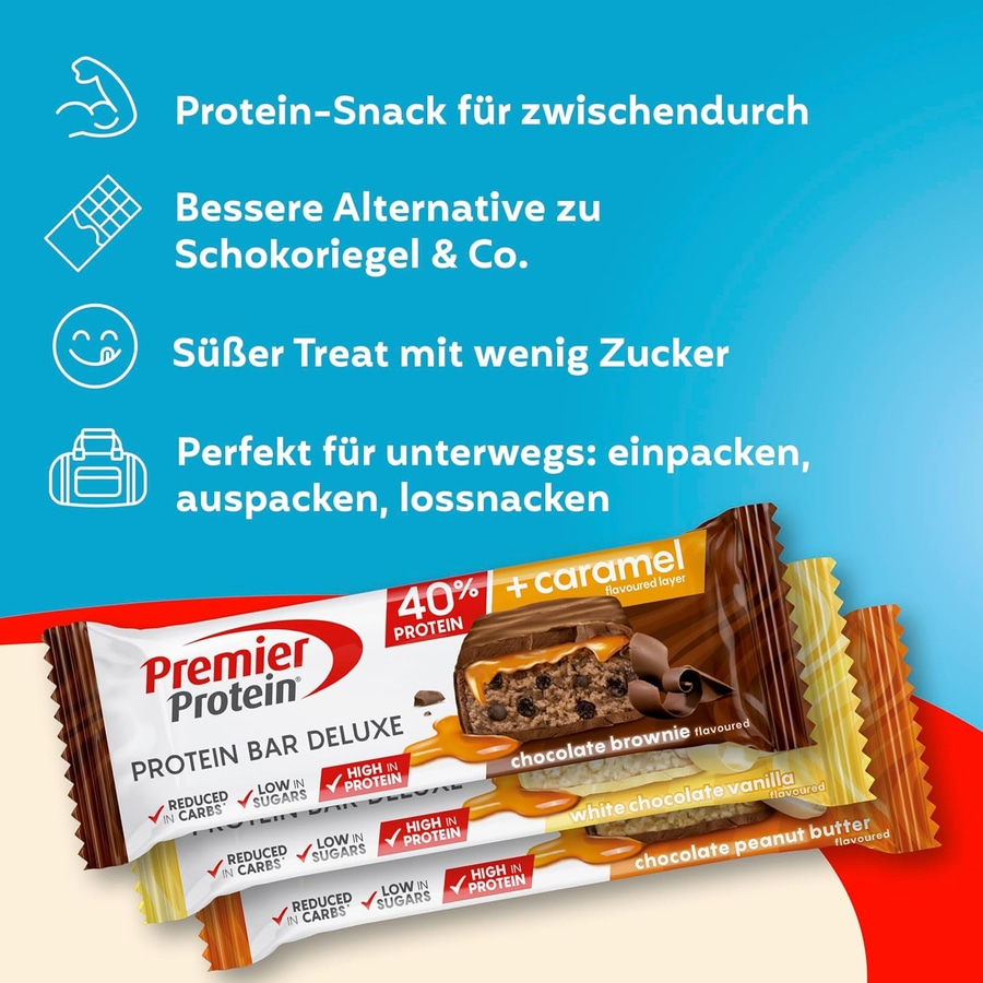 Premier Protein Riegel: der perfekte Snack mit viel Protein.