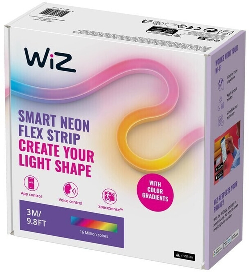 Wiz Smart Neon Flex Strip, App-Steuerung, Sprachsteuerung, SpaceSense, 16 Millionen Farben.