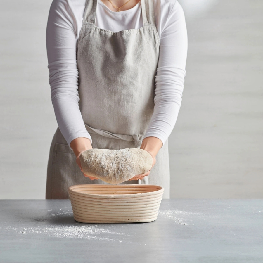 BETTY BOSSI Gärkörbchen oval 24 cm Peddigrohr Brotbacken Gärkorb