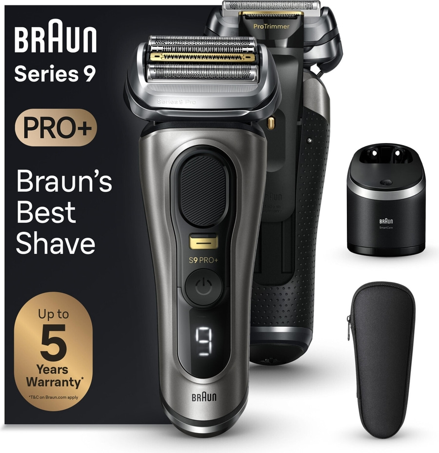 Braun Series 9 Pro+ Rasierer, Braun's Best Shave, 5 Jahre Garantie, SmartCare