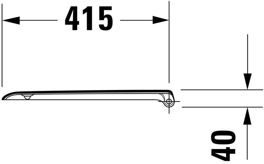 Abmessungen: 415 mm Breite, 40 mm Höhe. Produktzeichnung mit Maßangaben.