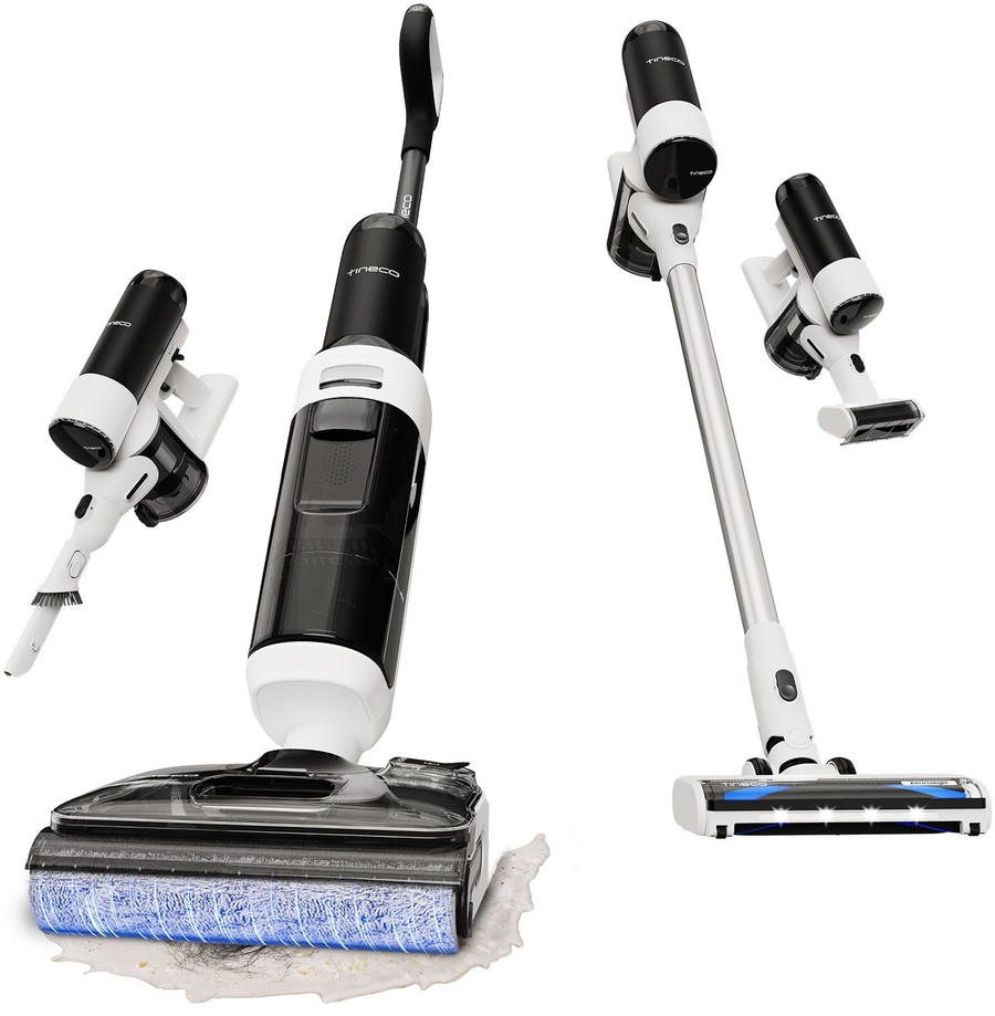 Tineco Staubsauger-Set, schwarz-weiß, mit Zubehör und Reinigung