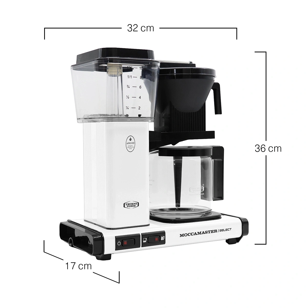 MOCCAMASTER Filterkaffeemaschine KBG Select Matt White 1,25L matt weiß B-WARE