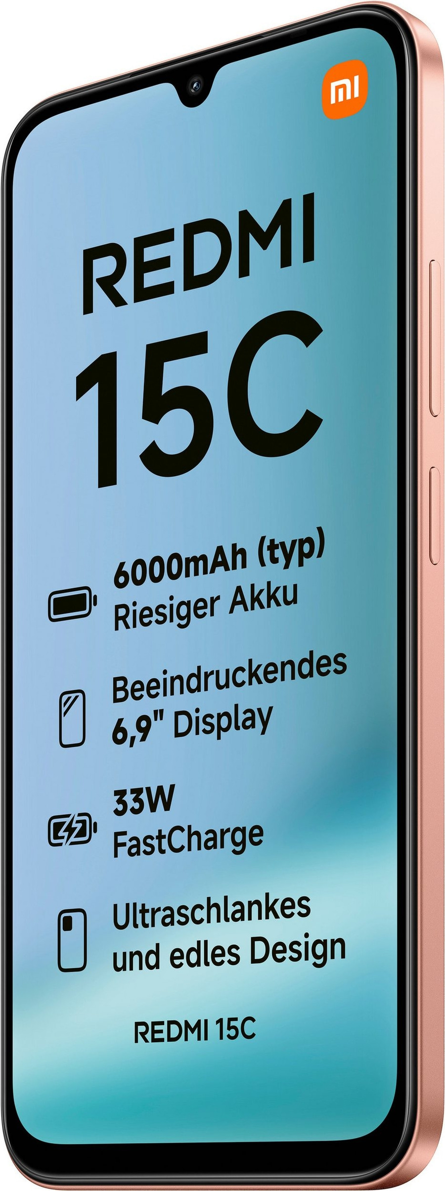 Das Xiaomi Redmi 15C mit 6000mAh Akku und 6,9 Zoll Display