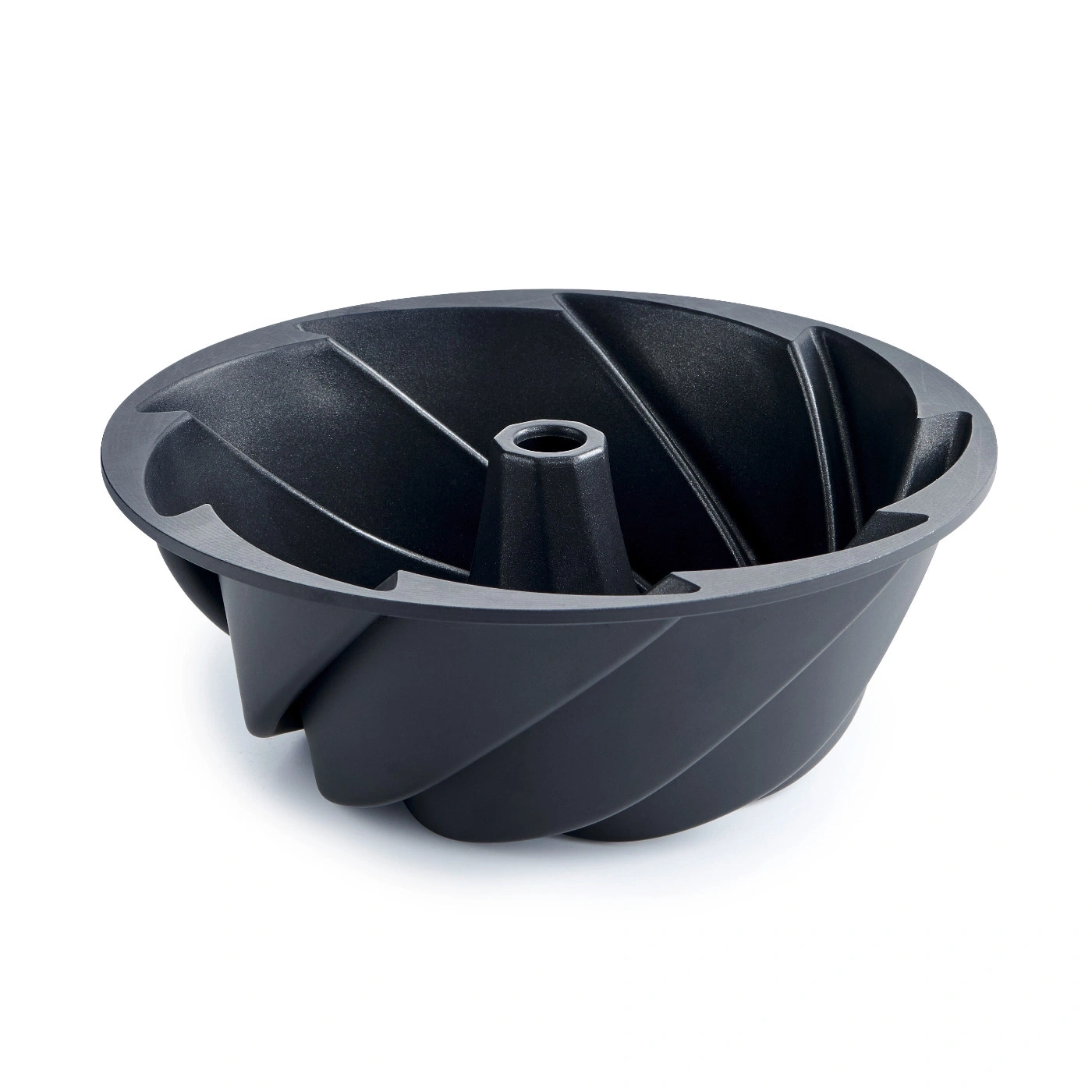dunkelgraue Gugelhupfform mit Spiralmuster