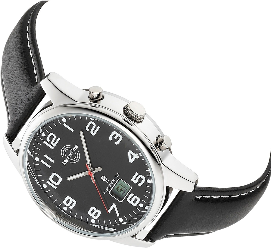 MASTER TIME Herrenarmbanduhr MTGA-10816-21L Quarz Funkuhr Datum 41mm B-WARE