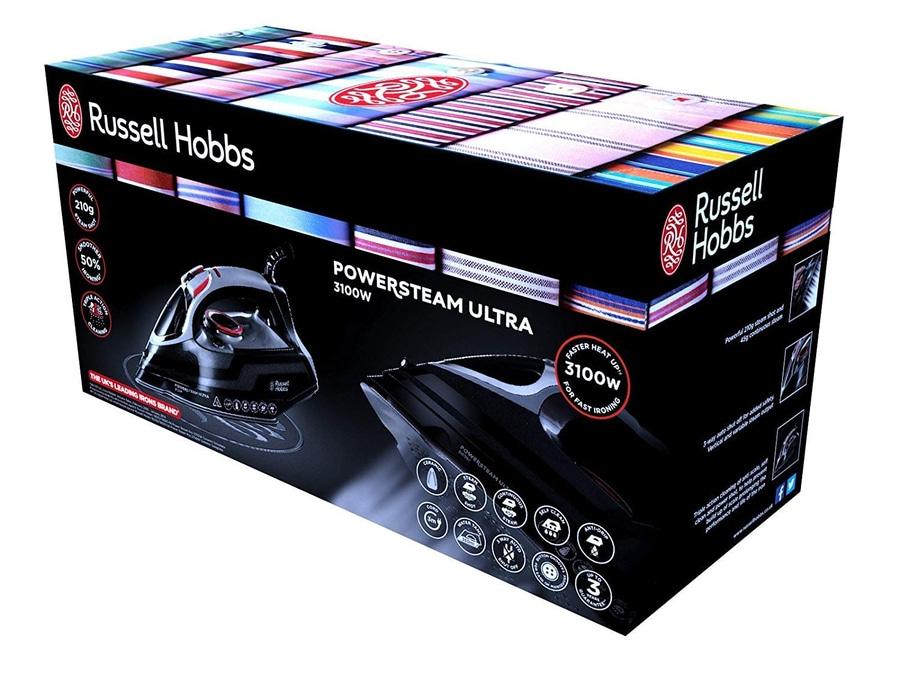 Russell Hobbs Bügeleisen Powersteam Ultra 3100W, schnelleres Aufheizen, Dampfstoß