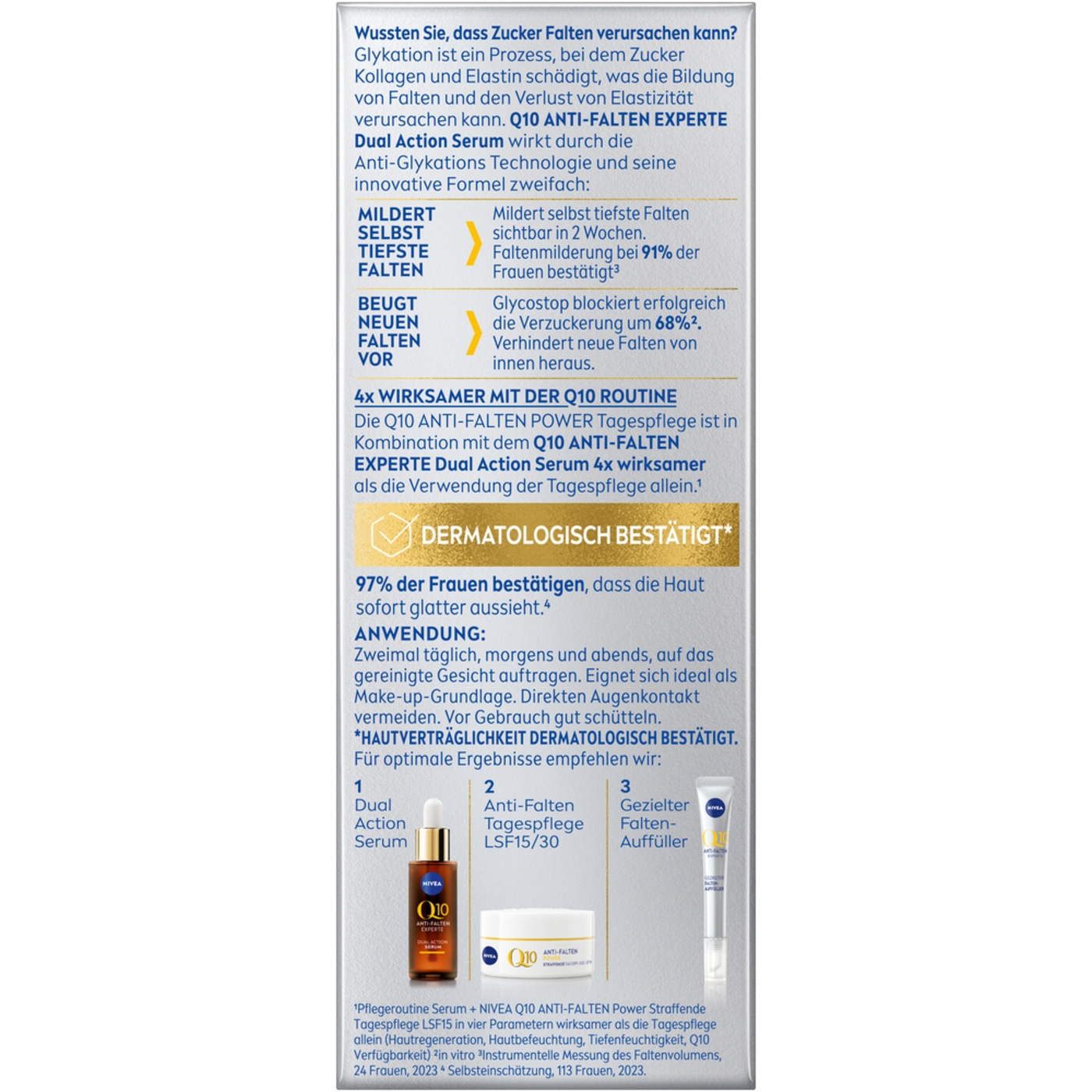 NIVEA Q10 Anti-Falten EXPERTE Dual Action Serum 30 ml + Daily Fluid 40 ml