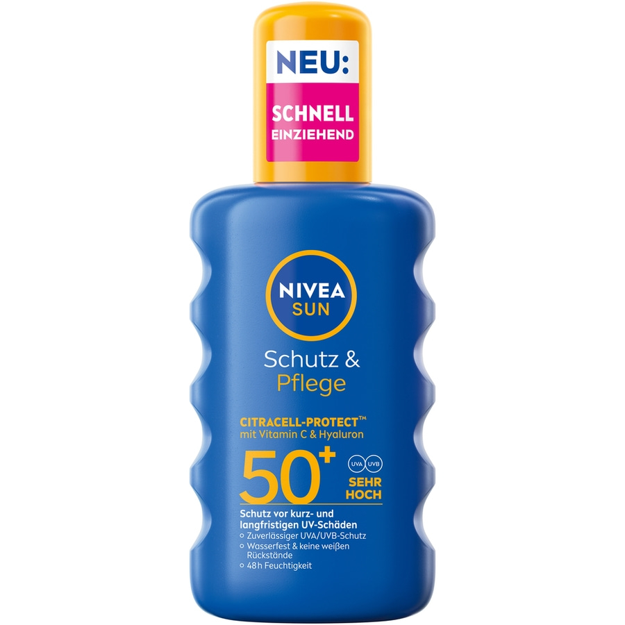 Nivea Sun Sonnencreme, Schutz & Pflege, 50+, schnell einziehend, mit Vitamin C & Hyaluron