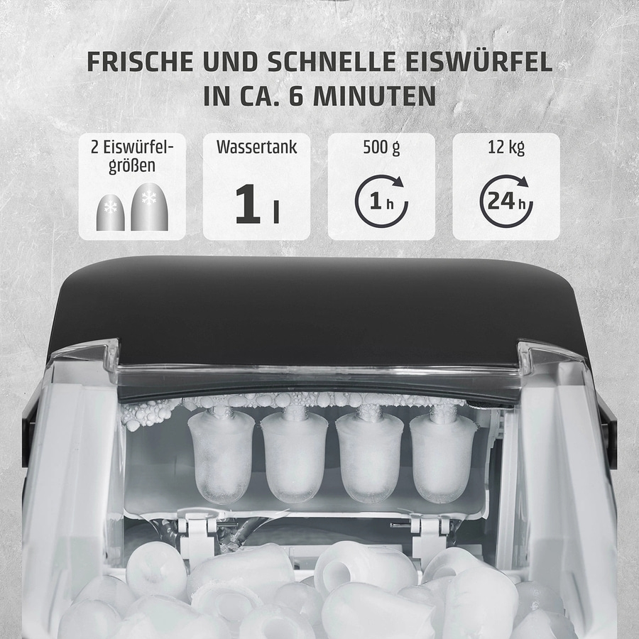 Eiswürfelmaschine mit frischen und schnellen Eiswürfeln in ca. 6 Minuten