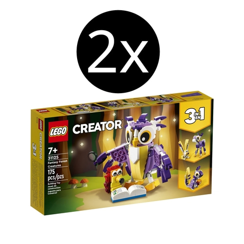 2 x LEGO Creator 3in1 Wald-Fabelwesen 31125 Bauset Spielzeug 175 Steine NEU