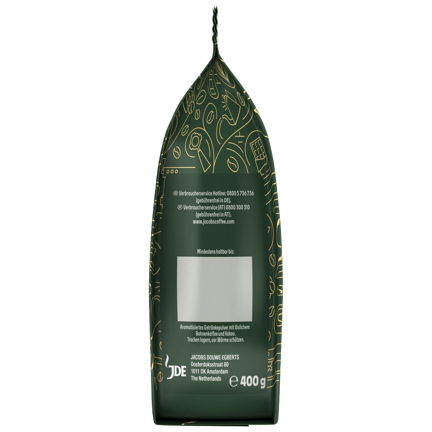 Jacobs Douwe Egberts Kaffee: aromatisierter Getränkepulver, 400g, Deutschland/Österreich.
