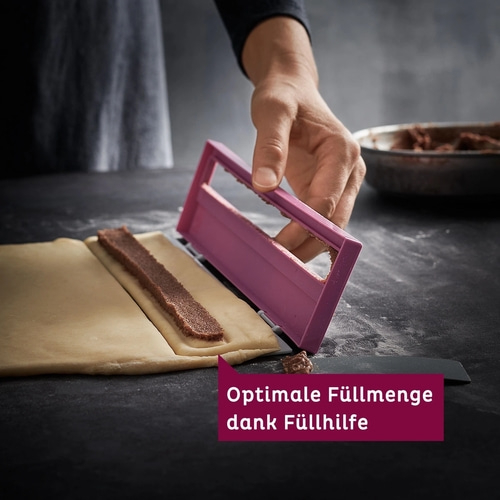 BETTY BOSSI Hefeschnecken-Profi Backschablone Gebäck Snacks Weiß Grau Lila NEU