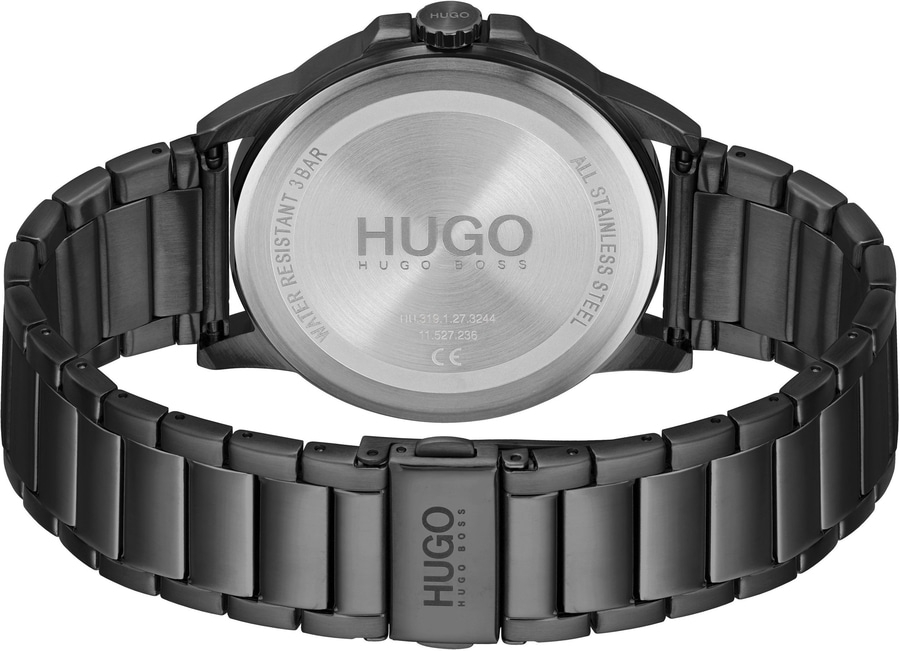 HUGO 1530187 Herrenarmbanduhr Quarz 43 mm Edelstahl Schwarz