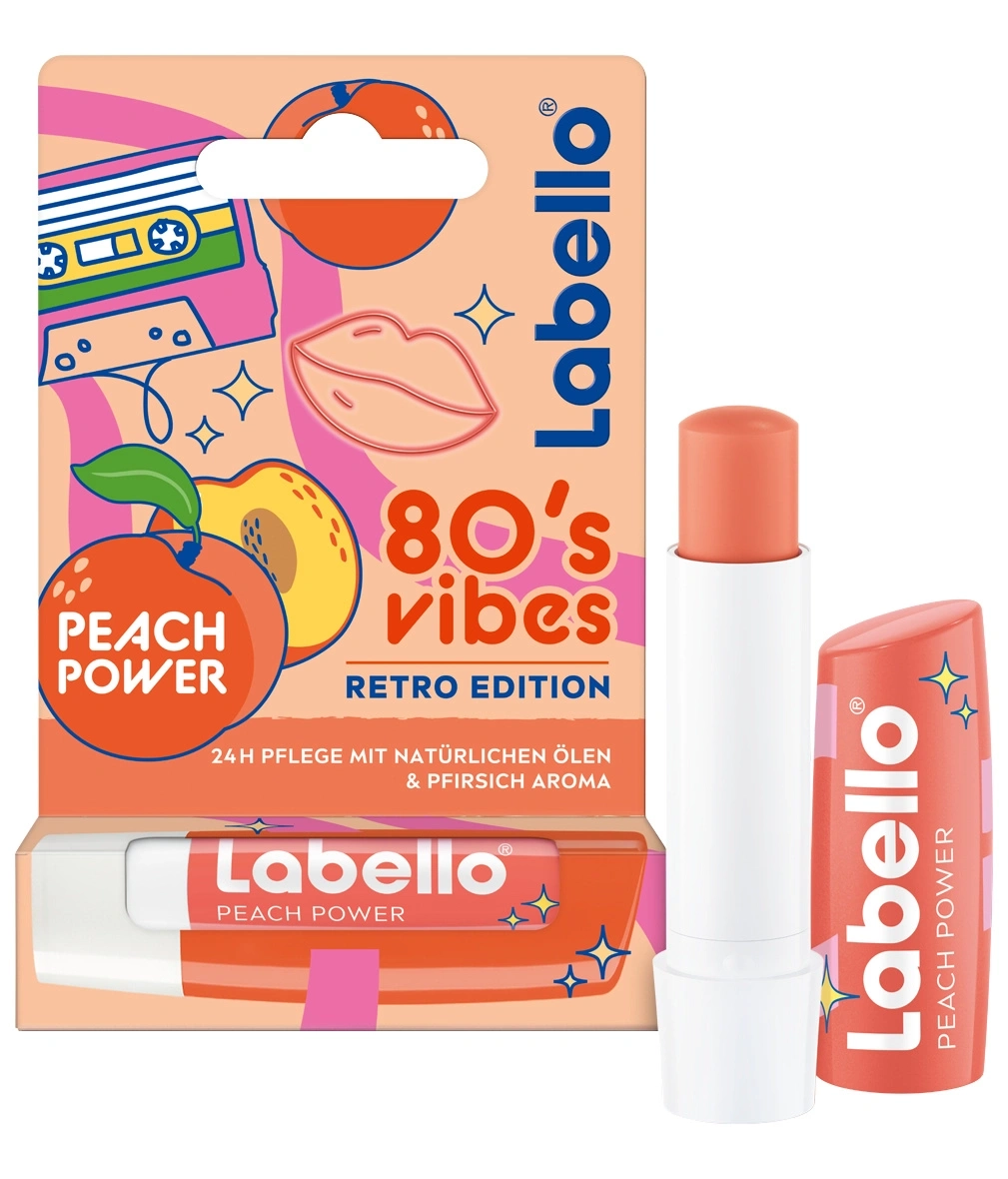 Labello 80's Vibes Retro Edition Pfirsich Power Lippenpflege mit Aroma