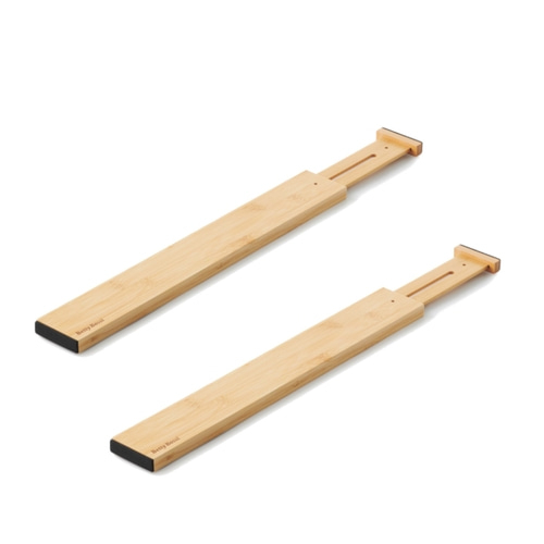 BETTY BOSSI Schubladen-Unterteiler 6 cm hoch 2 Stk verstellbare Länge Bambus
