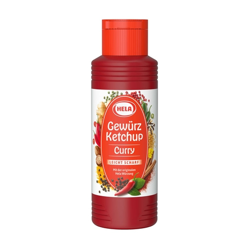 Hela Ketchup Curry leicht scharf Gewürzketchup 300 ml Flasche Ketchupflasche