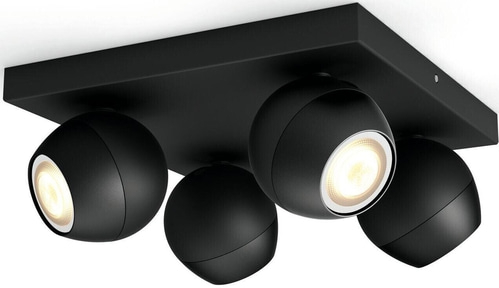 PHILIPS Hue White Ambiance Buckram 4er-Spot schwarz 4x250lm NEU sonst.