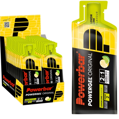 POWERBAR PowerGel Fruit Lemon Lime Zitrone High Carb Energie Gel Natrium 24x 41g