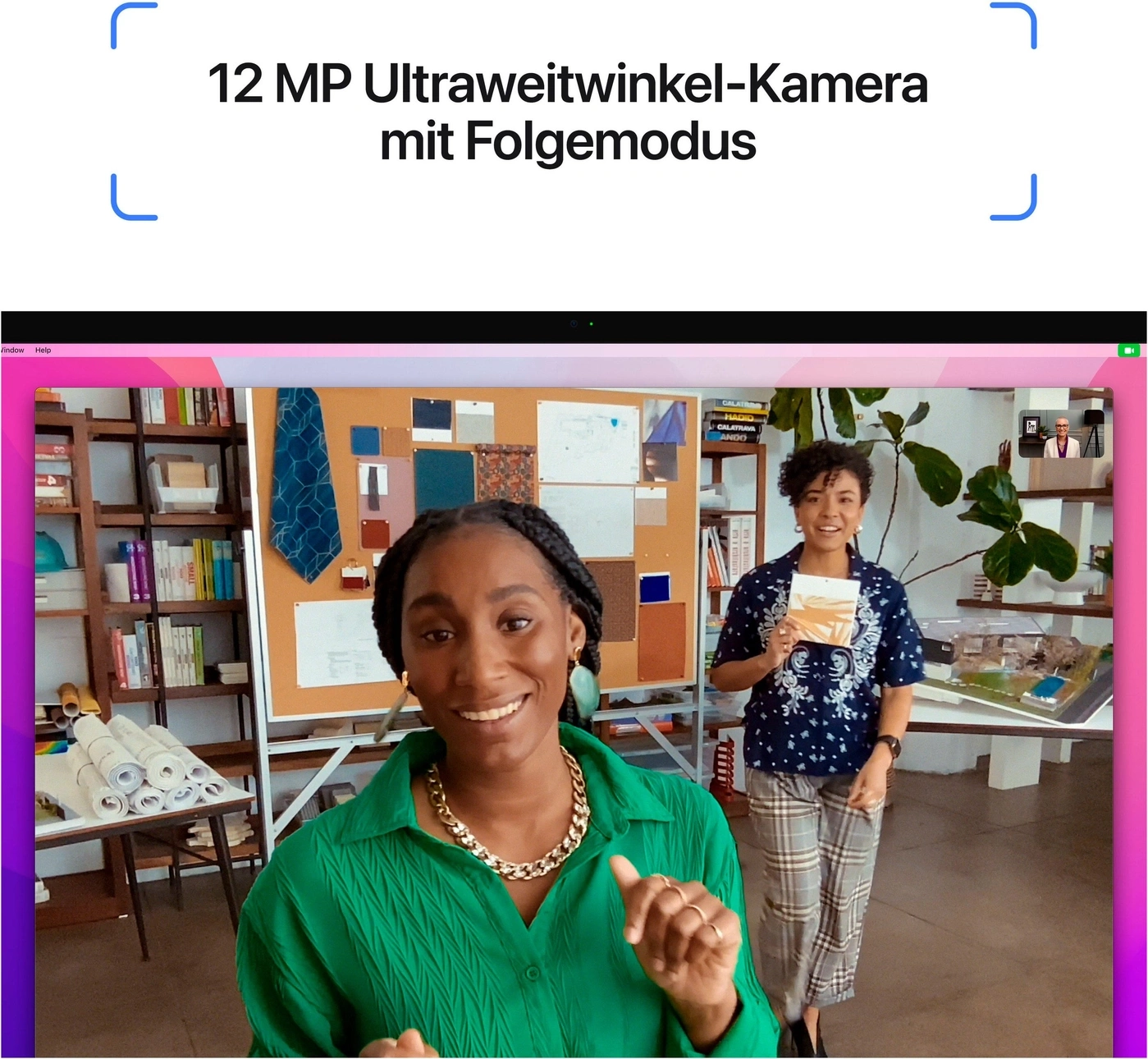 12 MP Ultraweitwinkel-Kamera mit Folgemodus
