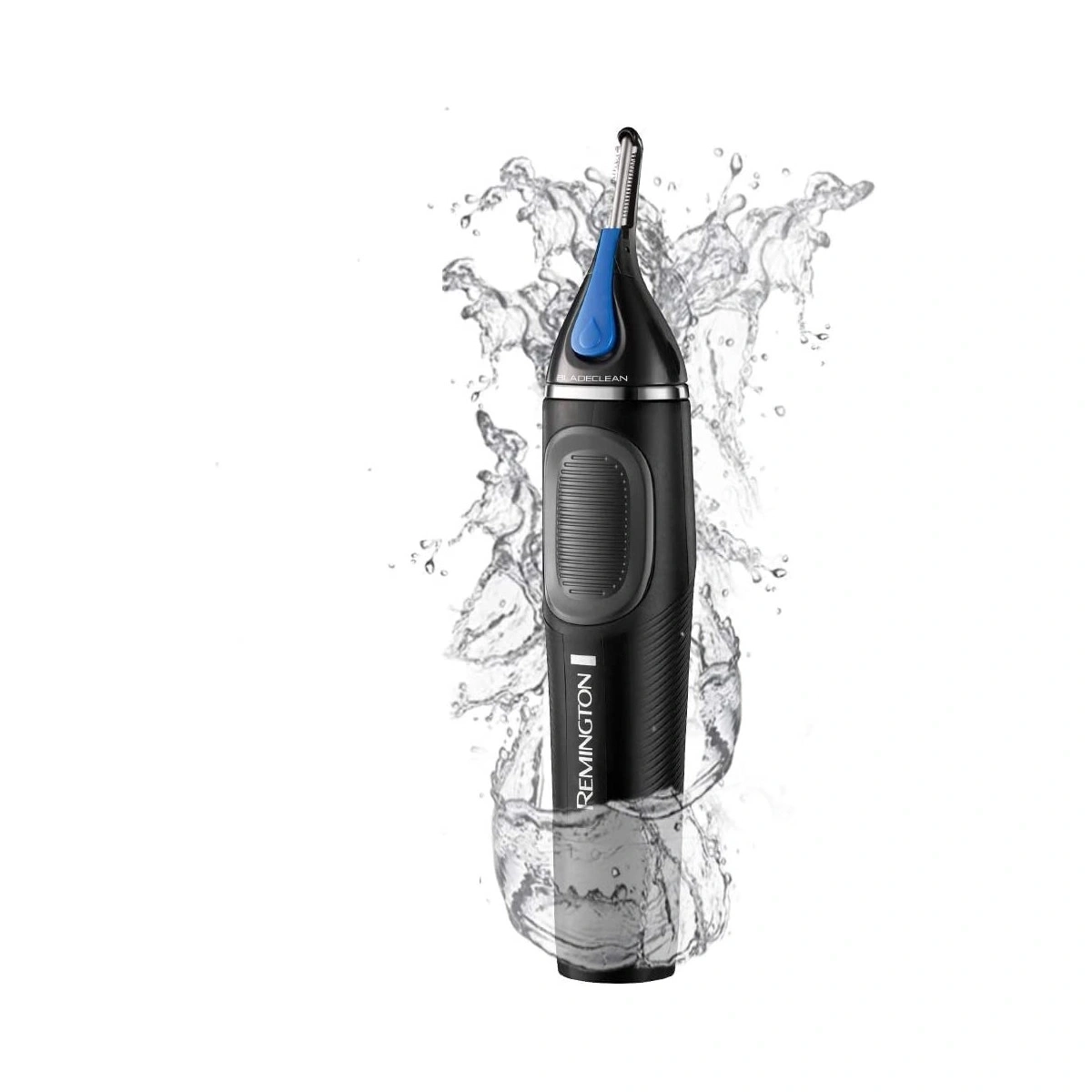 Remington Nasenhaartrimmer, schwarz, blau, Wasser, Produktfoto, freigestellt