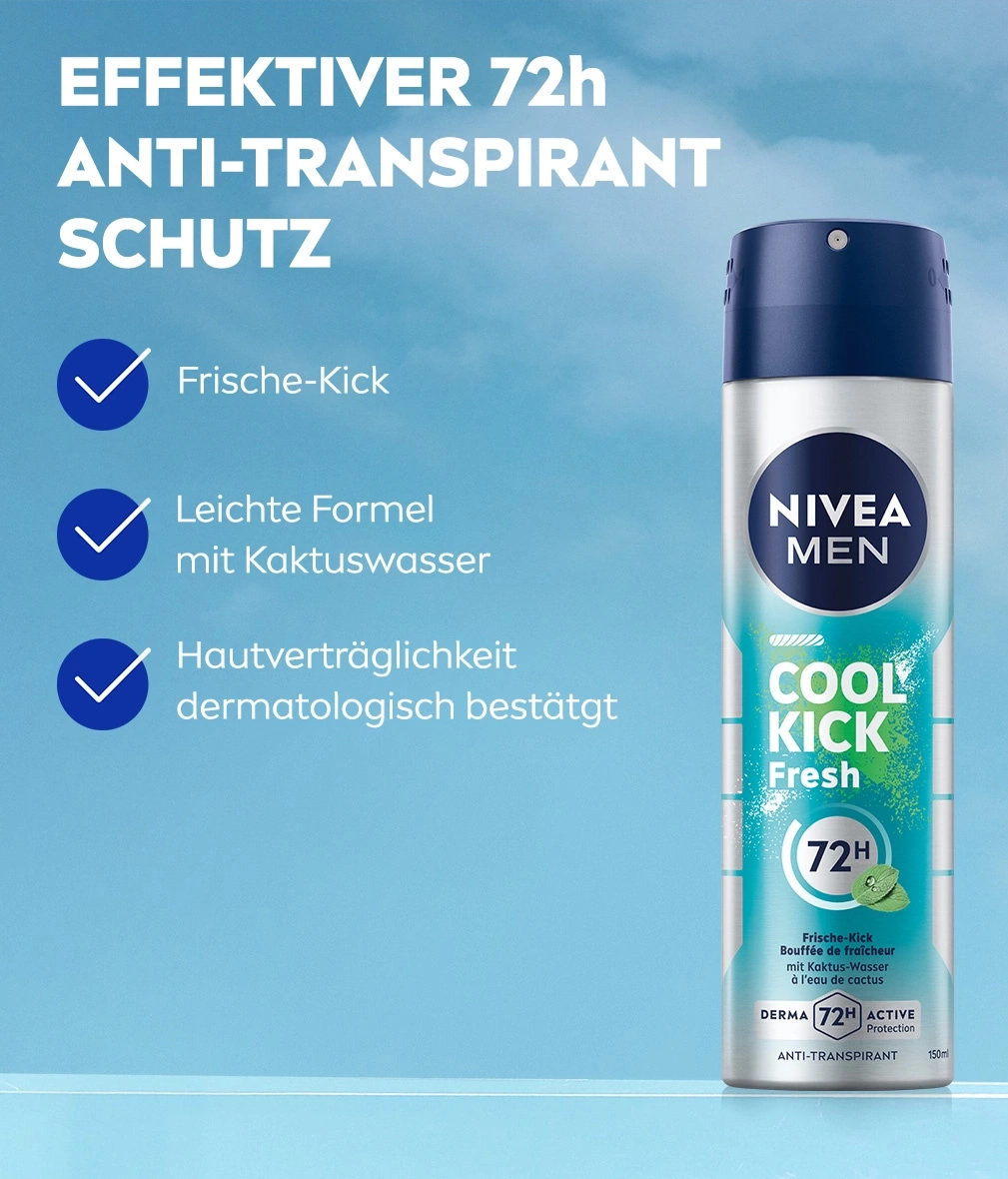 NIVEA Deodorant Men Cool Kick Fresh Deo Spray 6 x 150 ml